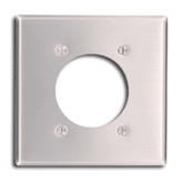 Leviton 83026 Metal Power Outlet Wallplate - Two Gang Mounting